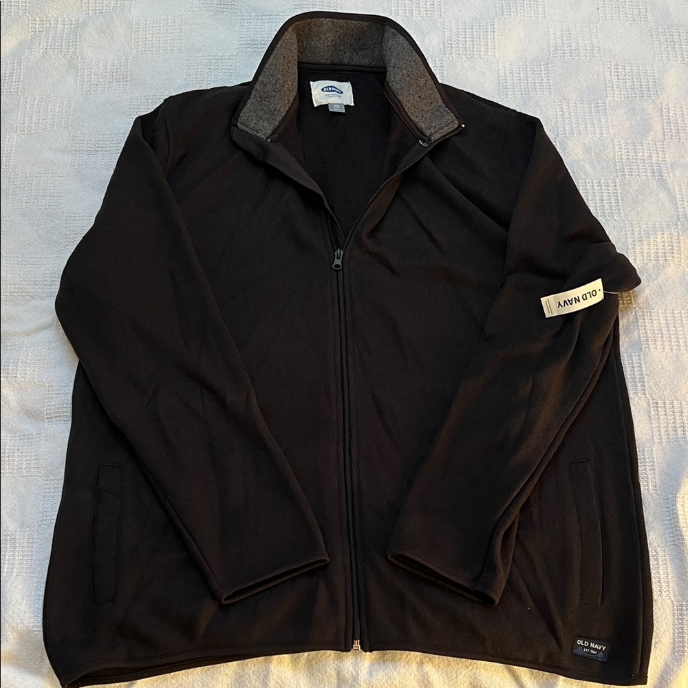 NWT Old Navy Charcoal Full-Zip Fleece Jacket